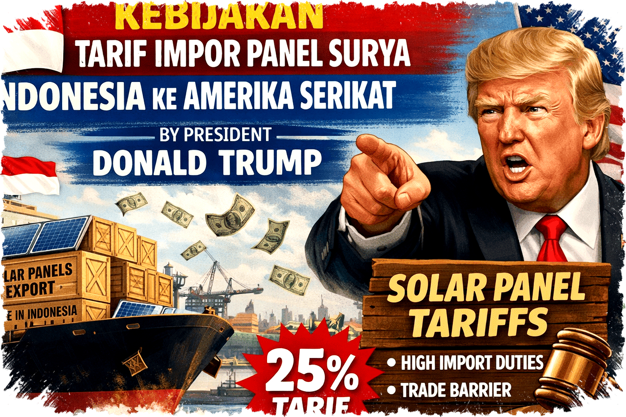 Trump Tetapkan Tarif Impor Panel Surya RI 104 Persen, Bagaimana Indonesia Hadapi Tekanan Proteksionisme Amerika Serikat! Trump Tetapkan Tarif Impor Panel Surya RI 104 Persen, Bagaimana Indonesia Hadapi Tekanan Proteksionisme Amerika Serikat!