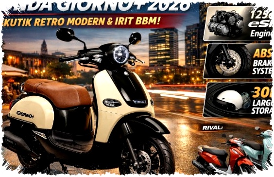 Bocoran Honda Giorno+ 2026, Skutik Retro 52 Km/L ini Siap Goyang Fazzio dan Stylo 160