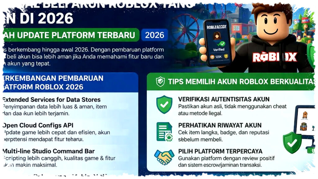 Jual Beli Akun Roblox di 2026, Aman Hanya Jika Tahu Tiga Hal Ini
