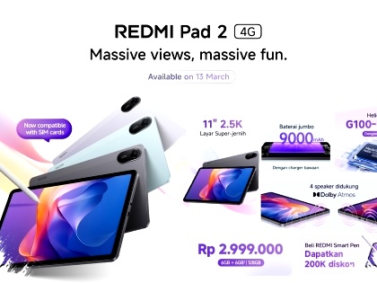 REDMI Pad 2 4G Resmi Meluncur, Layar 11 Inci 2.5K dan Baterai 9.000mAh