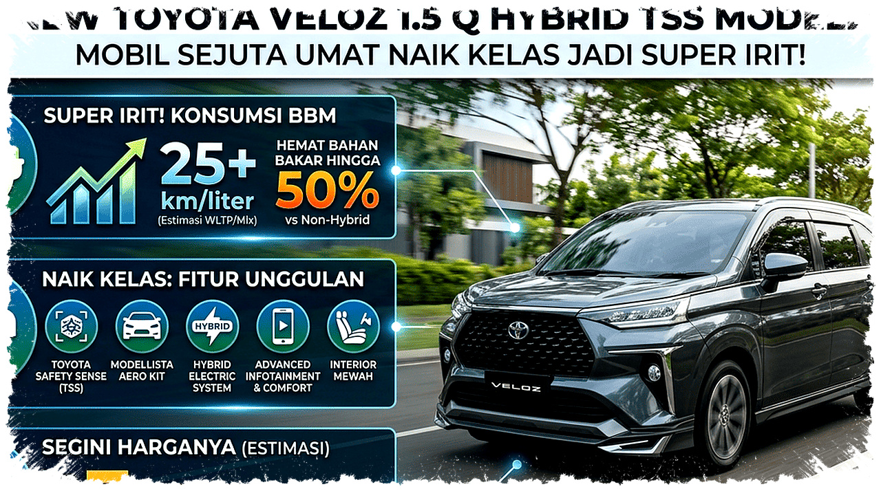 Toyota Veloz 1.5 Q Hybrid TSS Modellista Naik Kelas, Tembus 25,9 Km per Liter Segini Harganya